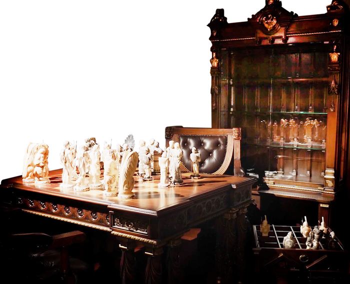 Шахматный гарнитур из ореха и бивня мамонта "Game of Thrones/ Игра престолов"